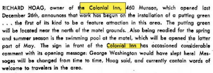 Colonial Inn (Comfort Inn Traverse City) - Mar 31 1964 Article (newer photo)